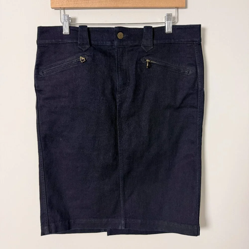 Lauren Jeans Co Navy Jean Pencil Skirt 8